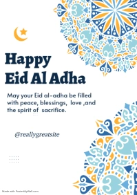 White Floral Eid Al Adha Celebration A4 template