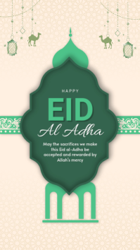 White Floral Eid al-Adha Celebration Instagram Story Instagram-Story template