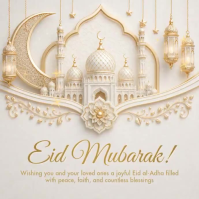 White Floral Eid al-Adha Celebration Instagram Post Video Instagram-Beitrag template