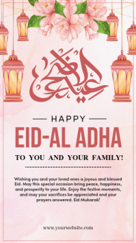 White Eid al-Adha Celebration História do Instagram Template