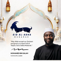 White Floral Eid al-Adha Celebration Instagram Post template