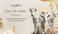 White Floral Eid Al Adha Mubarak Celebration Merker template
