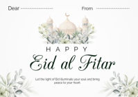 白色 Eid al-Fitr Postcard Postkarte Template