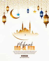 White Floral Eid Celebration Instagram Portrait template