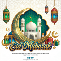 White Floral Eid Celebration Instagram Post template