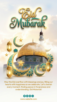 White Floral Eid Celebration Instagram Story template