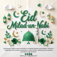 Wit Eid Milad un Nabi Celebration Wpis na Instagrama Template