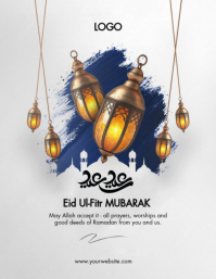 White Eid Ul-Fitr Flyer Template