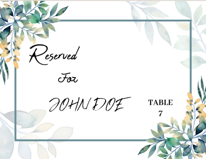 Reserved Table Card Flyers Template | PosterMyWall