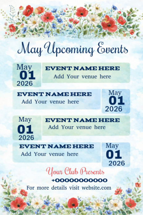Copy of White Floral Event Announcement Poster | PosterMyWall