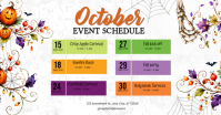 Putih October Event Schedule Facebook Gedeelde Prent Template