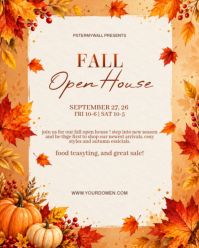 Белый Fall Open House Instagram Portrait Template