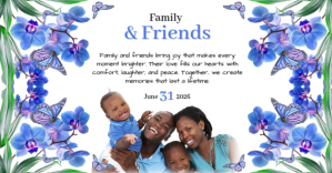 White Floral Family and Friends Facebook Shared Image template