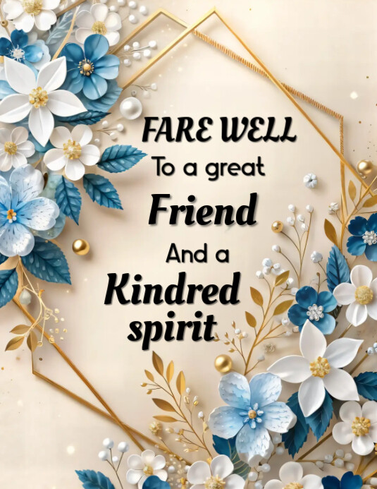 White Floral Farewell Card Flyer (us Letter) 传单(美国信函) template