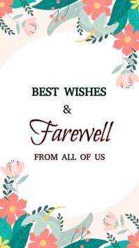 White Floral Farewell Card Instagram Reel template