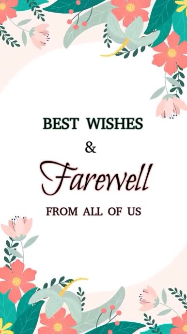 White Floral Farewell Card Instagram Reel template