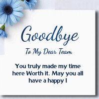 White Floral Farewell Card Logo template