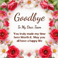 White Floral Farewell Cards Logo template