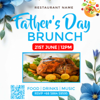 White Floral Father's Day Brunch Instagram Post template