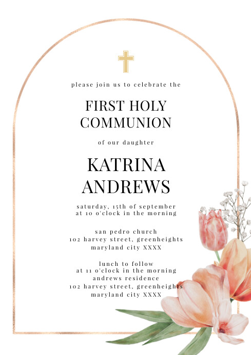 White First Holy Communion A4 Template | PosterMyWall White First Holy Communion A4 Template | PosterMyWall