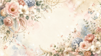 Hvid Floral Background Digitalt display Template