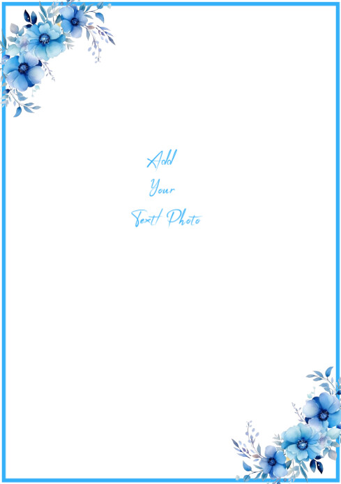 White Floral Frame A4 Template | PosterMyWall