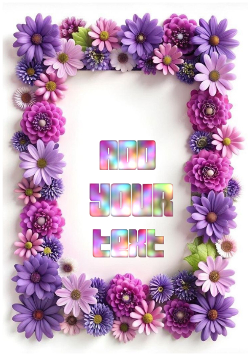 White Floral Frame A4 Template | PosterMyWall