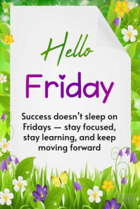 White Floral Friday Post Poster template