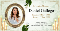 White Floral Funeral Announcement Facebook Shared Image template