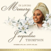 White Floral Funeral Announcement Instagram Post template