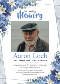 Blanc Funeral Memorial A6 Template