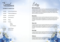 White Floral Funeral Programme A3 template