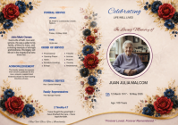White Floral Funeral Service A3 template