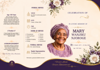 White Floral Funeral Service A3 template