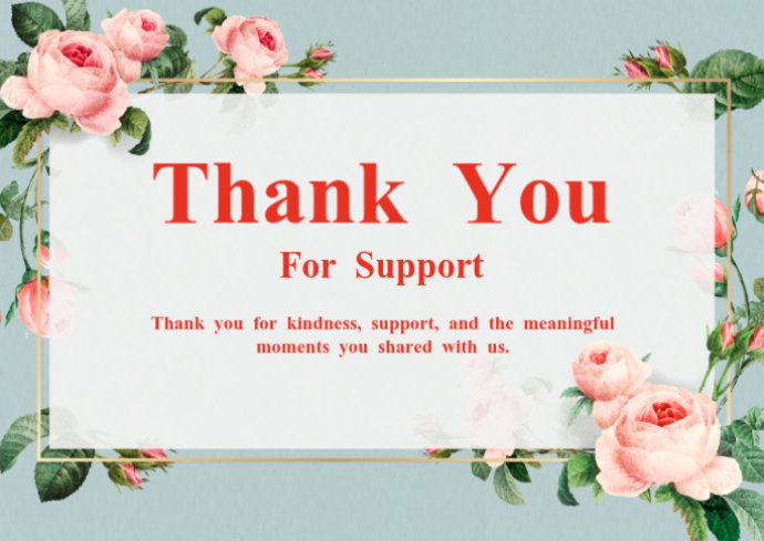 White Floral Funeral Thank You Card Template | PosterMyWall