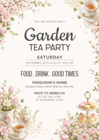 Branco Garden Tea Party A4 Template
