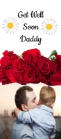 White Floral Get Well Soon Daddy  Rack Card template
