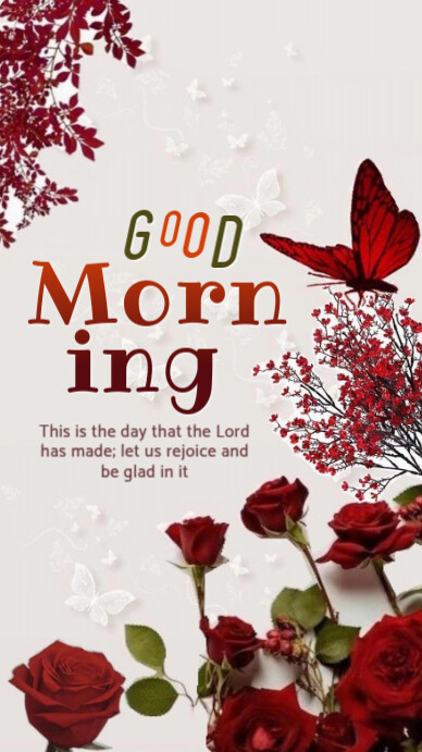 White Floral Good Morning  Whatsapp Status template