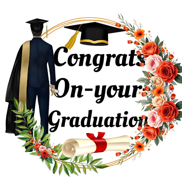 Copy of White Floral Graduation Cake Topper Template Instagram Post ...