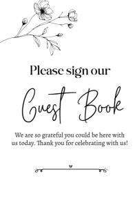 White Guest Book Sign Halv side bred Template