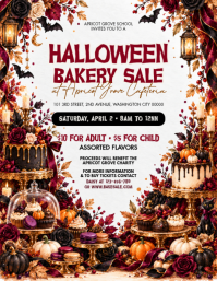 White Halloween Bakery Sale Løbeseddel Template