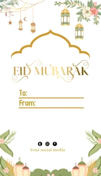 White Floral Hang Tag And Label For Eid Mubarak  Kartu Bisnis Business Card template