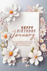 Happy birthday January Template | PosterMyWall