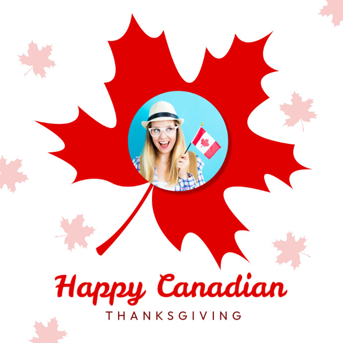 White Floral Happy Canadian Thanksgiving Day Instagram Post