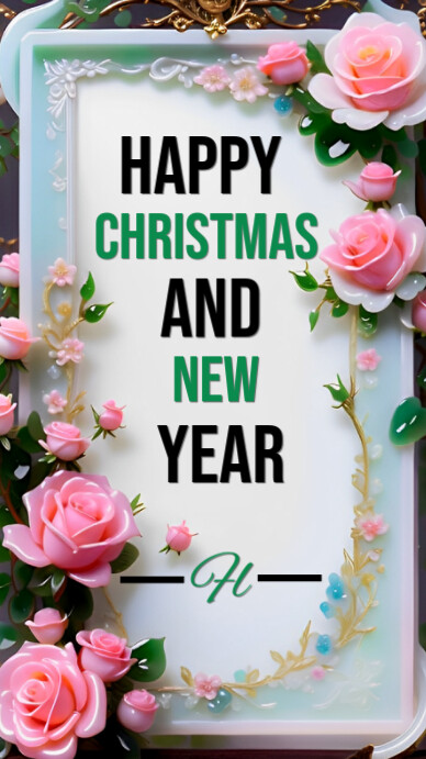 Copy of White Floral Happy Christmas And New Year Instagram Story ...