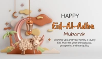 White Floral Happy Eid Mubarak Celebration Te Tanda template