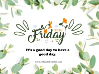 White Floral Happy Friday  Yard Sign Rótulo de jardín template
