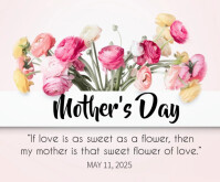 White Floral Happy Mother's Day Celebration Wishes Templates  Medium Rectangle Rectángulo Mediano