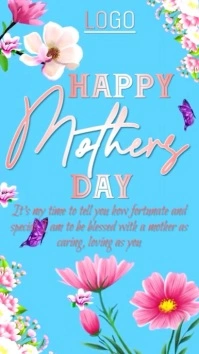 White Floral Happy Mothers Day Instagram Reel template