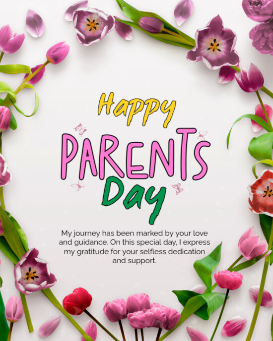 Copy of White Floral Happy Parents Day Celebration Wishes Instagram ...